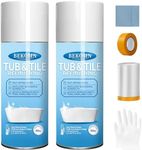 BEKOMN Tub and Tile Spray Paint White,450ml (2 Pack),Aerosol Bathtub Refinishing Kit for Porcelain Ceramic Fiberglass, DIY Resurfacing Bathroom Tile Sink Countertop