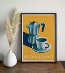 Buongiorno Good Morning Coffee Vintage Unframed Poster