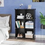 Homeland Standing Shelf Rack for Storage Multipurpose | Sturdy Iron Metal |for Footwear, Toys, Clothes| Foldable Indoor Outdoor Stand for Storing Pots Books House Item (6-Shelf, Black)