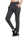 BALEAF Women's Joggers Pants Athletic Running Jogging Pants Quick Dry Zipper Pockets Sports Hiking Pants Black Size S