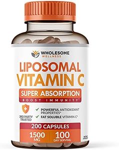 Liposomal Vitamin C - 200 Capsules 1500mg - Natural High Absorption Ascorbic Acid - Supports Immune System and Collagen Booster - Powerful Antioxidant High Dose Fat Soluble Supplement - Lypo Spheric