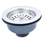 Qrity Sink Collection, 114mm Stainless Steel and PVC Kitchen Sink Basket Strainer Plug Waste G1½"