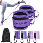 Ankle Resistance Bands with Cuffs, Ankle Bands for Working Out,Ankle Strap with 4PCS Exercise Band,Booty Workout Equipment for Kickbacks Hip,Butt Training Equipment for Women Legs and Glutes (Purple)