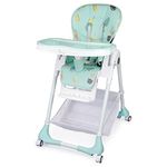 R for Rabbit Marshmallow High Chair for Baby, Multiple Recline Position High Chair with 7 Level Height Adjustment and 3-Recline Modes with adjustable Footrest, 6 Months to 5 Years (Candy Blue)