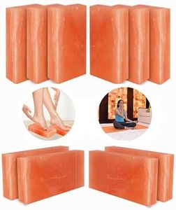 Himalayan Pink Salt Tiles 8"x4"x1" for Spa, Sauna - Salt bricks for Salt Wall, Pack of 10 Salt Blocks of 2.5 lbs for Home Decor and Diye Improvement