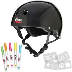 Wipeout Unisex Youth Dry Erase Bike Kids Helmet, Black, Ages 8 UK