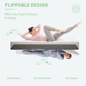 Doubleslee Memory Foam Double Mattress – Medium Firm, 4FT6, Cooling, Back Pain Relief, 135x190x20cm