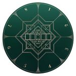 SLOWPLAY Nash 47 inch Round Poker Mat for Texas Holdem | Portable Poker Table Top with Art Deco Layout Print,Hemmed Edges,Green Smooth Surface, Carrying Tube for Card Games Everywhere