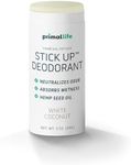 Stick Up Natural Deodorant for Women and Men with Bentonite Clay Powder, Arrowroot, Magnesium, Zinc, 3 oz. Vegan Deodorant for 3-4 Months, White Coconut - Primal Life Organics