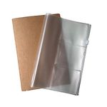 A5 Zipper Case and Kraft Card Sleeve Holder - 21x13cm - Travelers Notebook Accessories Pack, 2-Pack for Refillable Travel Journals - A5 Size