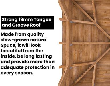 Dunster House Wooden Gazebo 3x3m – Heavy Duty Hot Tub Shelter with Roof Shingles