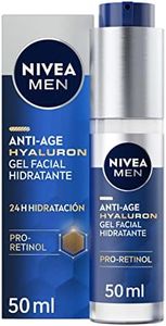NIVEA MEN Hyaluron Gel Facial Hidratante Antiedad (1 x 50 ml), gel reafirmante que reduce las arrugas, gel para hombre con ácido hialurónico
