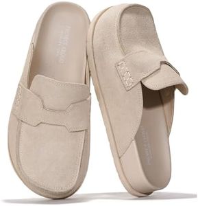 Project Cloud Genuine Suede Womens Clog - Memory Foam Arch Support Non-Slip Sole Mules & Clogs for Women Footwear - Platform Winter Shoes (Foamy, BONESUEDE,7)