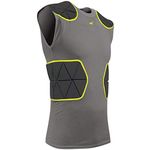 CHAMPRO Tri-Flex Football Compression Shirt with Cushion System, Charcoal, Black Inset, Youth Large (FJU6YBL)