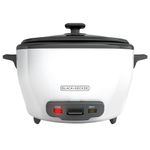 BLACK+DECKER RC506 6-Cup Cooked/3-Cup Uncooked Rice Cooker and Food Steamer, White