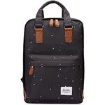 KAUKKO Canvas Laptop Backpack Daypack For School Travel Handbag (Black)