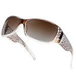 IGnaef Rhinestone Polarized Sunglasses for Women, UV400 Protection Driving/Fishing/Shopping Women Sunglasses