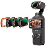 MINGVEN Adjustable Magnetic ND Filters Set for DJI Osmo Pocket 3 Creator Combo, Adjustable ND Filters 1-5 Stops + 6-9 Stops - 4 Pack (CPL, UV, VND2-32 VND64-512)