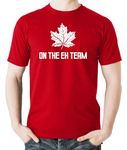 Witty Fashions On The Eh Team Funny Maple Leaf Canadian Pride 1st July Canada Day Graphic Tee Novelty Mens T-Shirt (CA/US, Alpha, X-Large, Regular, Regular, Red)