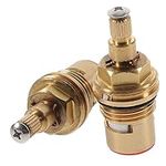 Mikikit 3pcs Hot and Cold Faucet Spool Faucet Core Faucet Stream Adjuster Pegasus Faucet Parts Washing Machine Valve Replacement Quick Connect Hose Fittings Ceramic Accessories All Bronze