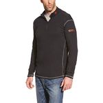 ARIAT Men's Flame Resistant Polartec 1/4 Zip Base Layer, Black, Large