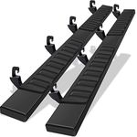 COMNOVA 6 Inches Running Boards(Including in 8 Brackes and Plastic Covers) & Steps for 2007-2018 Silverado/Sierra Crew Cab, A Pair Running Boards for Silverado Crew Cab.