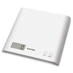 Salter 1066 WHDR15 Arc Kitchen Scale – Digital Food Weighing Scales For Precise Cooking/Baking, Slim Platform for Compact Storage, Add & Weigh/Tare Function, 3kg Capacity, Battery Included, White