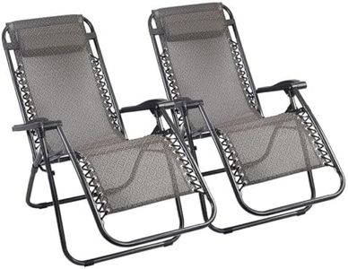 Gardeon Zero Gravity Chair 2PC Reclining Outdoor Sun Lounge Folding Camping