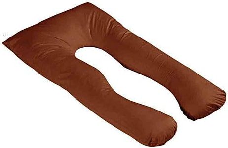 Pregnancy & Maternity Pillow U-Shaped Cotton Body Pillow with Removable and Washable Cover and Feeding Support (Coffee)