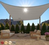 Gorilla Grip Heavy Duty Sun Shade, UV Protection Fade Tear and Rust Resistant Rectangle Sunshade Canopy, Curved Edges Blocks Sunlight, Breathable Sail, Outdoor Patio, Lawn Garden 12x12 FT Gray