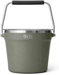 YETI Rambler Beverage Bucket, Double-Wall Vacuum Insulated Ice Bucket with Lid, Pampa Green