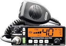 President Thomas FCC AM/FM CB Radio – 40 Channel, VOX Hands-Free, USB Port, ASC, Multi-Color LCD Display – 12/24V Compact Mobile Transceiver for Truckers & Off-Road Communication
