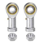 sourcing map 2pcs PHS12 M12 Female Rod End Bearing M12x1.75 Right Hand Thread, Self-Lubricating Joint Rod Ends, Includes Jam Nut