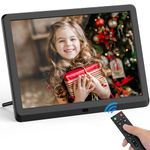 Digital Photo Frame 10 inch Ultra-FHD, Digital Picture Frame 1920x1080 Full IPS Display with Photo/Music/Video Player/Calendar/Alarm, Brightness Adjustable Electronic Photo Frame with Remote Control