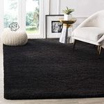 Kismat Carpet Handmade 2 Inch Pile Height Super Soft Touch Export Quality Plain Shag Rectangular Carpets For Living Room For Home Size 2X5 Feet Color Black