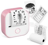 Memoqueen T02 Pocket Printer-Mini Sticker Printer Portable Bluetooth Inkless Instant Photo Printer, Compatble with Phones & Taplates, Great for DIY, Photos, Study Notes, Journal, Fun, Work, Pink