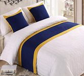 Mengersi Solid Color Soft No Fading Modern Bed Runner Bedding Scarf Protection for Bedroom Hotel Wedding Room (2 Pillowcases(18"x18"), Royal Blue)