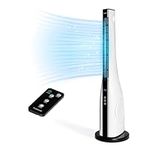 nuovva Powerful Quiet Bladeless Tower Fan – Electric Tower Fan with Touch Screen Display – Energy Efficient Electric Fan – Oscillating Fan with Remote Control – Fans for Bedroom & Office