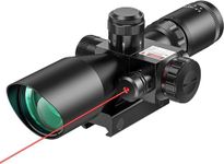 MidTen 2.5-10x40 Red Green Illuminated Mil-dot Scope with Red/Green Laser Combo - Green Lens Color & Mounts