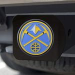 FANMATS 22728 Denver Nuggets Black Metal Hitch Cover - with Metal Chrome 3D Logo Emblem – Easy Installation on Truck, SUV, Car - Ideal Gift for Die Hard NBA Fan