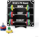 Custom PR Tracking Board - Weightlifting Personal Tracking Board - PR Tracker for Squat, Bench & Deadlift - PR Board with Mini Barbells - Home Gym Decor for Powerlifting - Gift for Fitness Enthusiasts