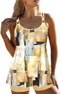 ROSEWE Double Straps Tankini Swimsuits for Women 2 Piece Bathing Suits