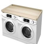 GoldenRaindrop Washer Dryer Countertop, Non-Slip and Durable Laundry Room Countertop, 27.5" x 54" Solid Wood Washer and Dryer Covers for The Top (Wood Color)