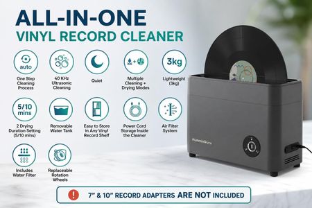 HumminGuru Ultrasonic Vinyl Record Cleaner – Deep Cleaning Machine
