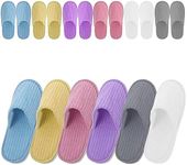 MSYU 12 Pairs Disposable Slippers, Washable Disposable Home Slippers Spa Hotel Slippers Reusable Home Slippers for Family Spa Guests Hotels(6 color)