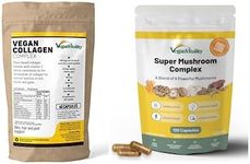 Vegan Vitality Nutrition Booster Bundle - Super Mushroom Complex and Collagen Booster. High Strength Plant Based Formula for Skin, Hair, Immunity and Overall Health for Vegans and Vegetarians