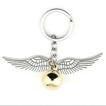 RV Mart Golden Snitch with Silver Wings Metal Keychain Key Chain for Car Bikes Key Ring