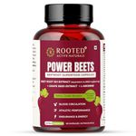 Rooted Actives Power Beets Capsules - 10:1 Beet Root extract with L-Arginine, Grape Seed Extract & Piperinel | Nitric Oxide booster, Heart & Circulation support