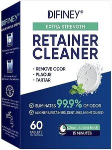 Cleaner Tablets for Difiney Anti Snoring Device: Retainer Cleaner for Invisalign, Night Guard– Deep Denture Cleaning – Odor, Stain & Plaque Remover – 60 Mint Tablets, 2-Month Supply