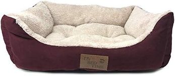 Its Bed Time Plush Dozer Rectangle Dog Bed, Red, Medium